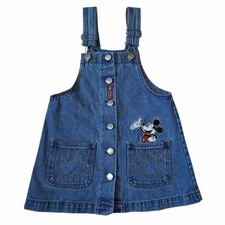 Vintage Mickey  Co. Overalls Dress Denim Jumper Mickey Mouse Sz 5/6
