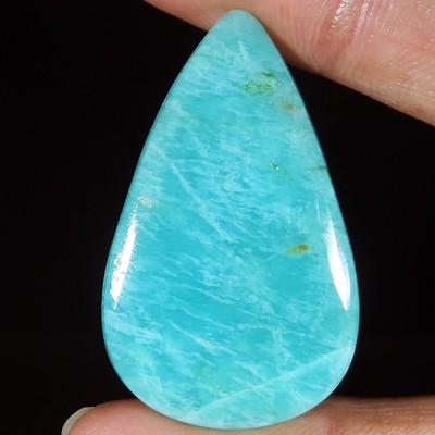 natural AMAZONITE cabochon loose gemstone 39.75 Cts. (25 x 41 x 4 mm) pear shape