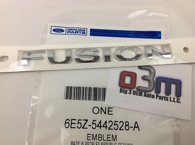 Ford Fusion Rear trunk Chrome ''FUSION'' Nameplate Emblem OEM 6E5Z-5442528-A new