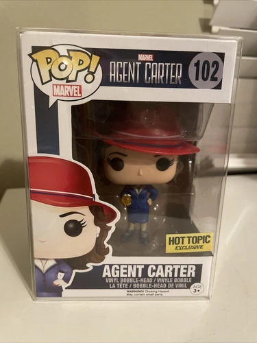 Funko Pop! Marvel #102 Agent Carter - Vaulted HOT TOPIC EXCLUSIVE with Protector