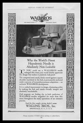 1924 Walling Bros. Springville New York Dental Hypodermic Needles Photo Print Ad
