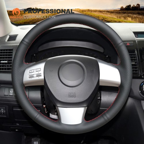 MEWANT Black Genuine Leather Car Steering Wheel Cover for Mazda 6 Mazda 8 CX-9 - Imagen 3 de 9