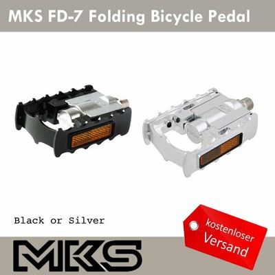 MKS FD-7 9/16'' Faltrad Platform Pedale Schwarz Silber Fixie Commuter Urban