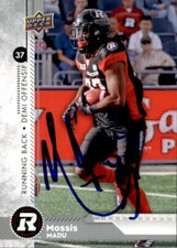 Mossis Madu Signed 2018 Upper Deck CFL Football card Ottawa Redblacks