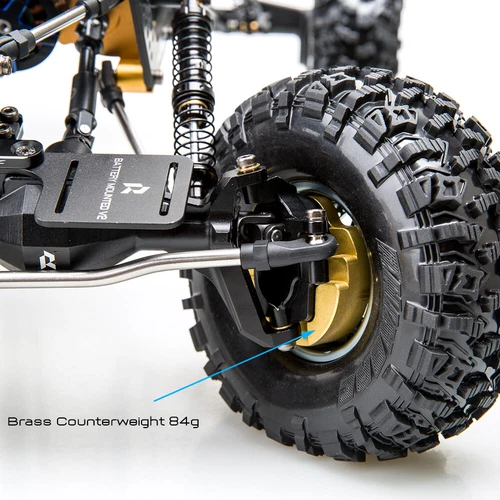 Rhino RC W1 RTR Chassis 317mm 1/10 Shafty Crawler Rig MOZA 1.9 Tires Brass Wheel - Picture 10 of 21
