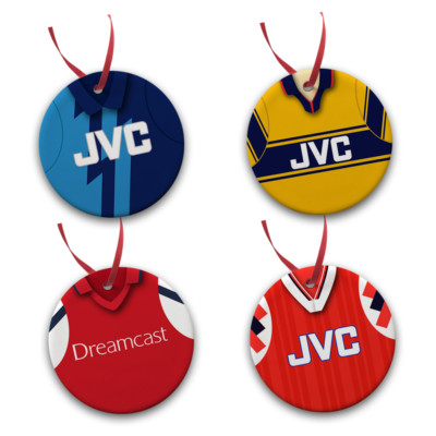 Arsenal Set 2 Retro Shirts Set Christbaumschmuck Kugeln Keramik 4 Stück
