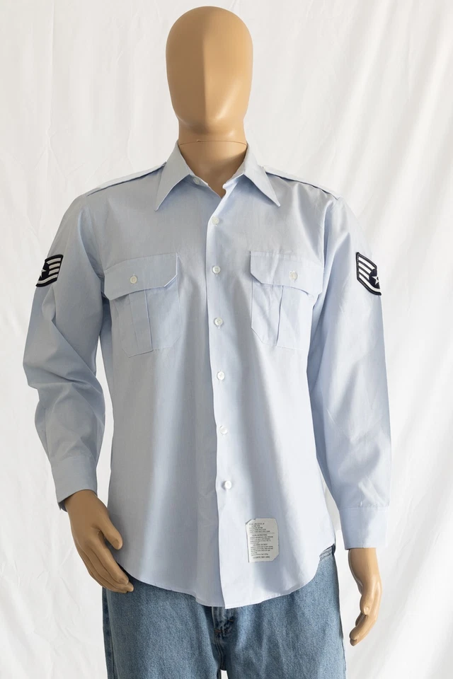 Camisa Uniforme De Colección USAF Para Hombre Manga Larga Talla 15.5 DSCP Wings Collection Foto 3 de 4