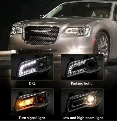 Halogen Headlight Assembly Compatible with Chrysler 300 300C 2015 2016 2017 2018 - Picture 3 of 5