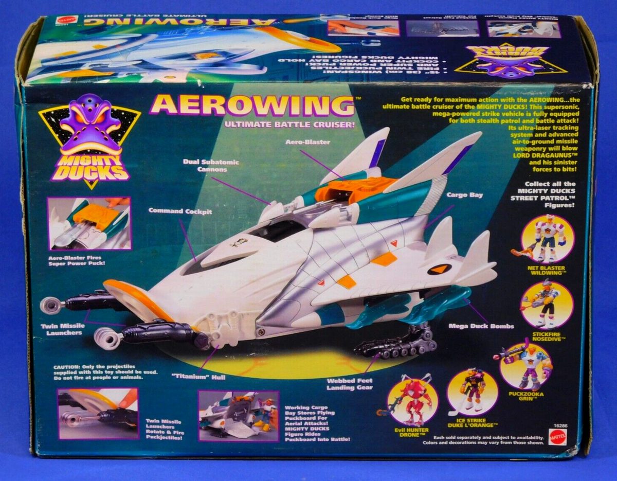 MIGHTY DUCKS AEROWING BATTLE CRUISER SHIP 1996 SEALED BOX MATTEL