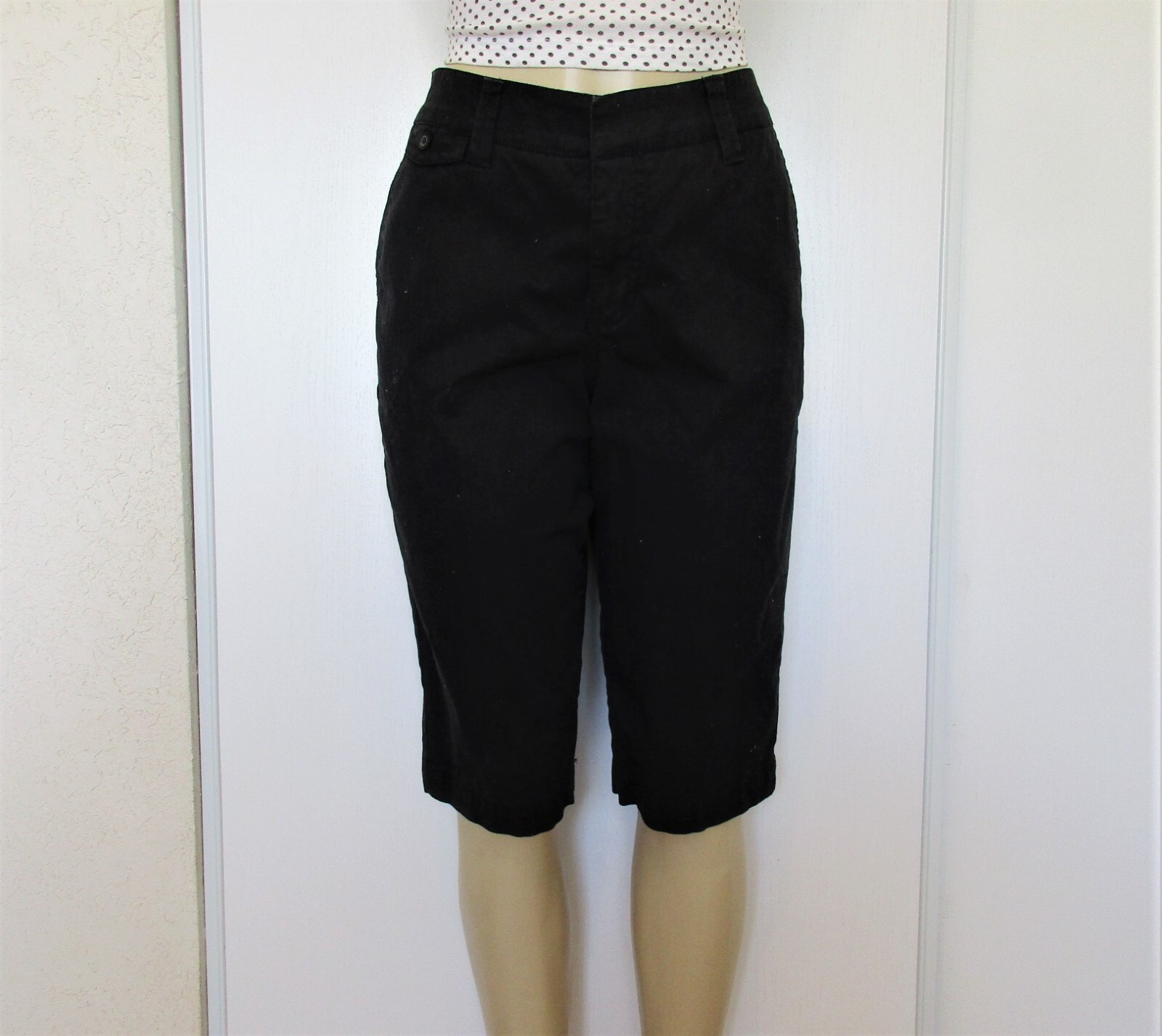 SONOMA Black Cotton Capri Pants Womens 10 eBay