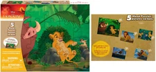 Disney Lion King 5 Wood Puzzles Jigsaw Simba Pumbaa Timon Storage Box 3+