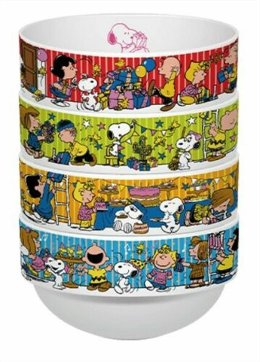 Snoopy KFC 4 Stacking Bowl Set PEANUTS 70th 2020 Christmas Limited