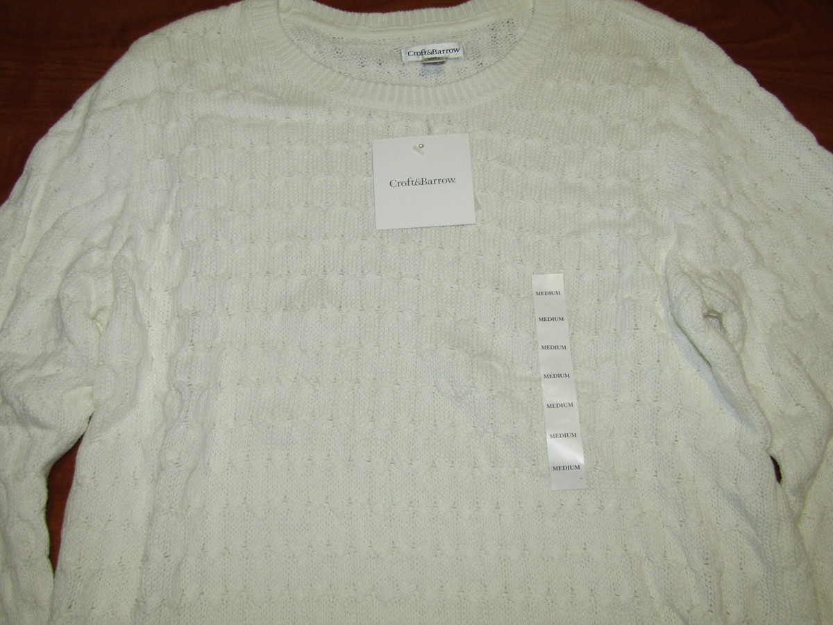 Pull Col Montant Femme Croft & Barrow - Taille XL Petite, Manches Longues, Blanc, Neuf Avec étiquettes