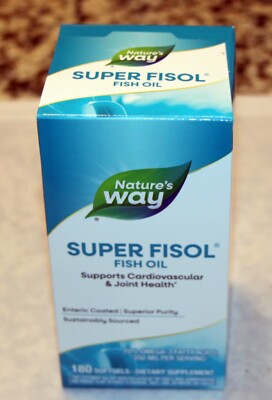 Nature's Way Super Fisol Fish Oil, Supports Heart and Joint Health, 180 Softgels