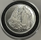 Baby Jesus Mary Joseph Holiday Coin 1 Troy Oz .999 Fine Silver Medal Round Xmas