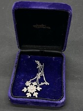 Sterling Silver Diamond Snowflake Pendant Necklace .925 Christmas Gift Holiday