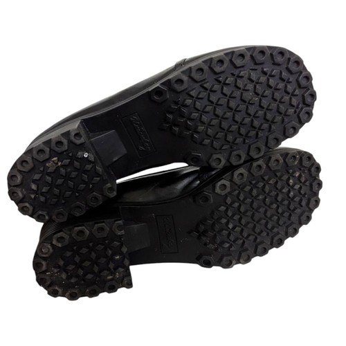 Vintage 1990s Y2K Unionbay Black Fringed Vegan Leather Chunky Loafers Shoes 9.5 - Picture 6 of 9
