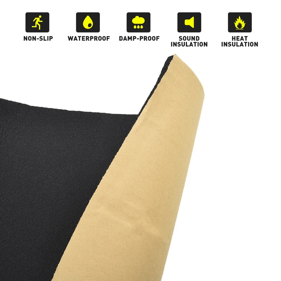 Protector térmico amortiguador de sonido de 12 "x 12" para alfombrilla de aislamiento de piso campana cortafuegos de automóvil Foto 4 de 4