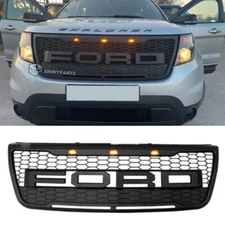 Front Grill For 2012-15 Ford Explorer Upper Bumper Grille Raptor Style w/Letter