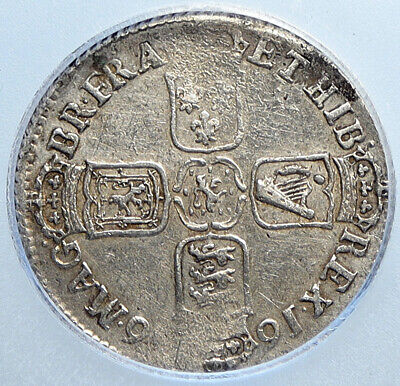 1696 UK Great Britain KING WILLIAM III Genuine Silver 1696 UK Great Britain KING WILLIAM III Genuine Silver