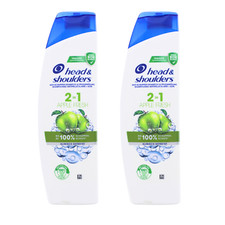 2x Head&Shoulders Apple Fresh 2 in 1 shampoo antiforfora e balsamo per la cura 250 ml ciascuno