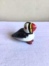Vtg Artisan Hand Painted Mexican Folk Art Pottery White Black Red Toucan Whistle