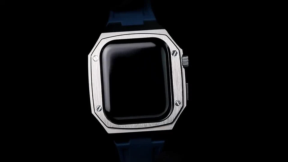 Kit AP Bisel Metal Mod Estuche Banda Silicona para Apple Watch Ultra 10 9 8 45/46/49mm Foto 3 de 4