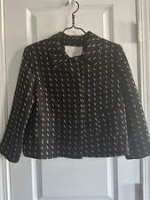 FRNCH Gold Black Collar Pockets Cropped Light Jacket M