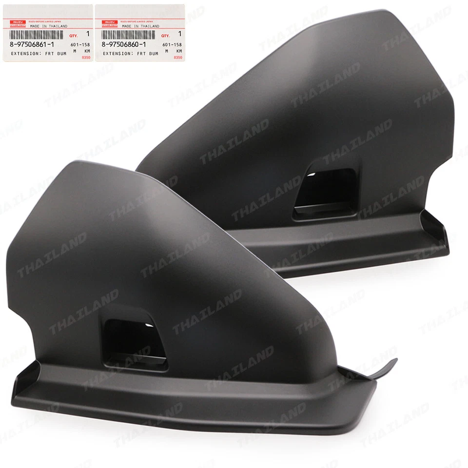 Fits Isuzu MU-X Mux 2WD 4WD 2021 22 Lh+Rh Extension Front Bumper Mud Guards - Image 2 of 4