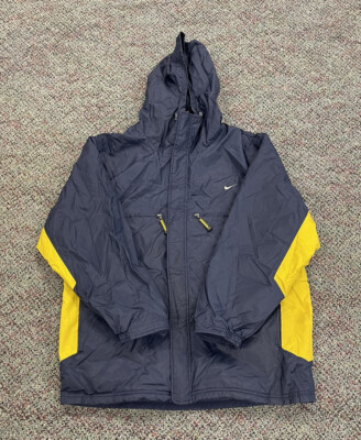 Vintage Used Nike Full Zip Up Reversible Jacket Size XL Navy Blue Authentic 