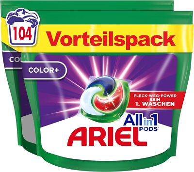 Ariel Waschmittel Pods All-in-1 Color+ Flüssigwaschmittel 104 Waschladungen