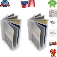 Set of 2 Heavy-Duty Vinyl Wallet Inserts for Trifold Wallets - 6 Page Organizer