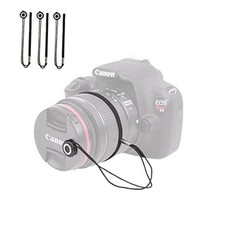 Camera Lens Cap Leash with Elastic String, Compatible with 3 Pack Black