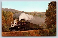 Clinchfield Special Steam Locomotive at Peppers Creek Crossing Postcard