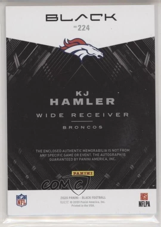 2020 Panini Black Copper /50 KJ Hamler #224 RPA Rookie Patch Auto RC - Image 2 of 2