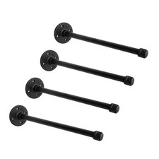 1/2" Industrial Black Iron Pipe Shelf Brackets Rustic Wall Mounted DIY Shelving