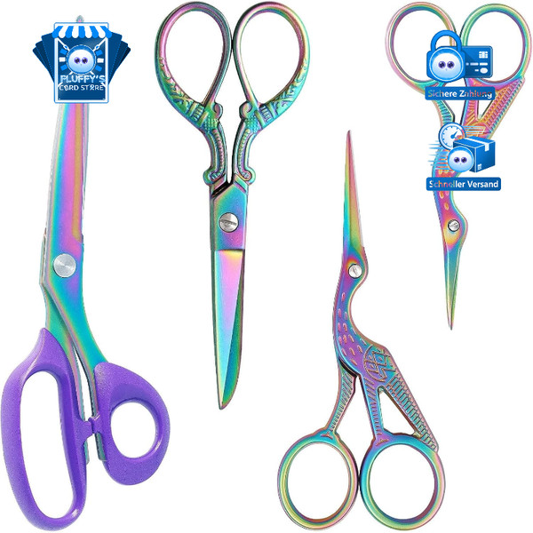 NäHscheren Set Titanbeschichtung Edelstahlklingen Ergonomischer Griff FüR-image
