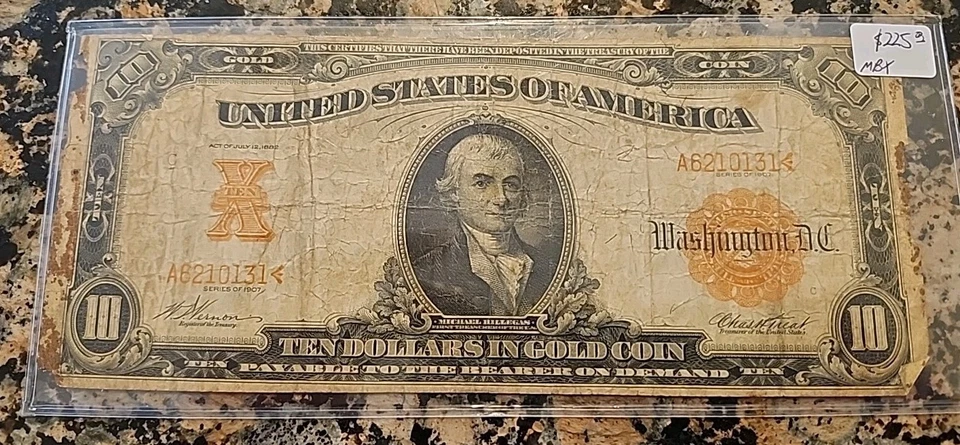 Certificado de oro 1907 $10 Foto 3 de 4