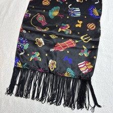 Diane Von Furstenberg Womens Multicolor Scarf Fringe Rectangle 13" x 68"