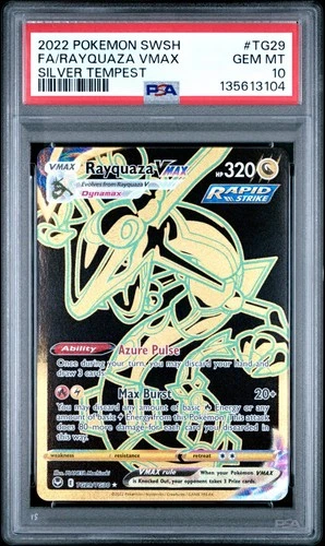 RAYQUAZA VMAX TG29/TG30 FULL ART SILVER TEMPEST POKEMON PSA 10