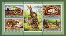 Snakes Stamp Eggs Nest Reptiles Serpent Souvenir Sheet MNH #3024-3027