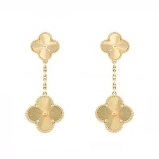 clover dangle earring 925 silver gold plated