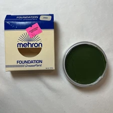 Mehron Foundation Greasepaint 1.25 oz. Clown Makeup Green VTG