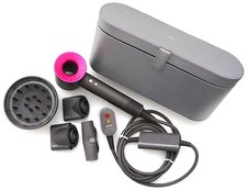 DYSON Supersonic Pink Fushia Hair Dryer with Silver Case  Accessories
