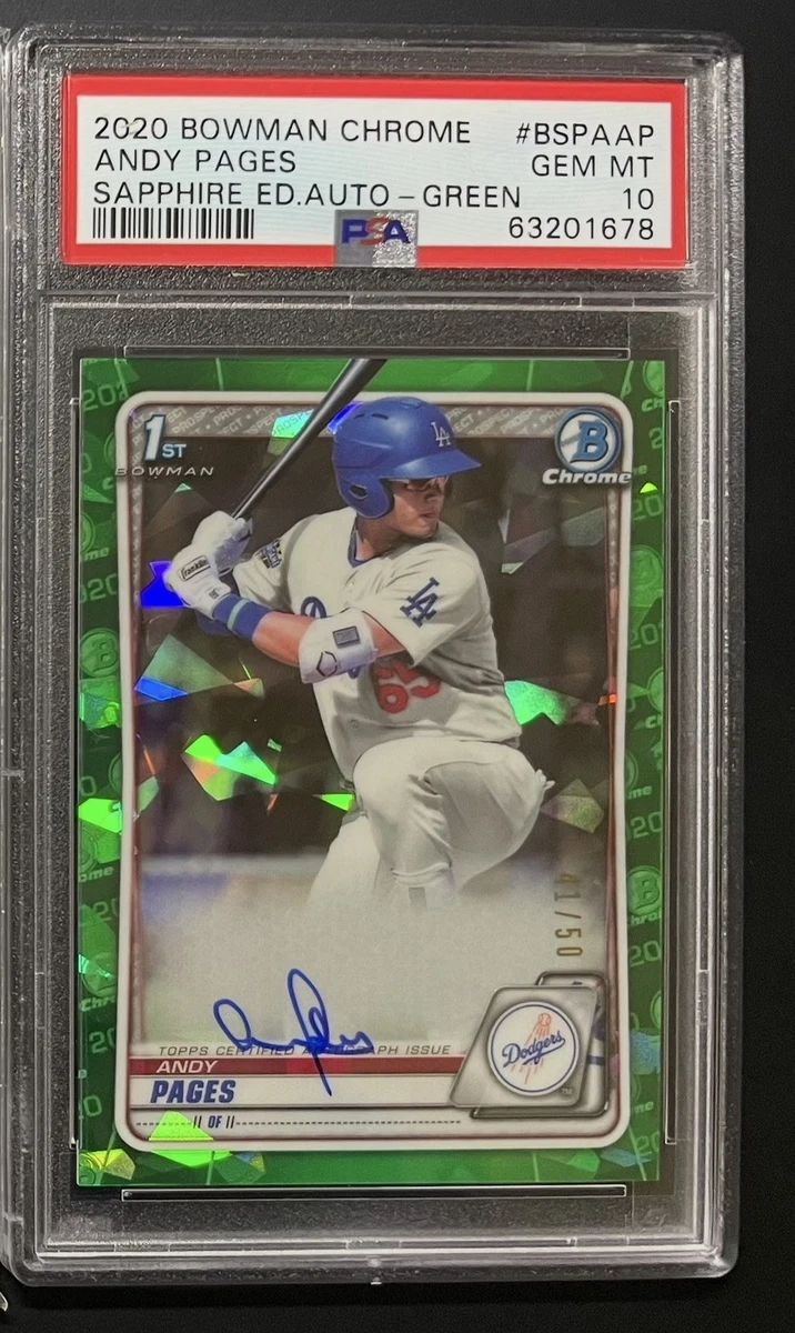 2020 Bowman Chrome Sapphire Edition - Andy Pages #BSPA-AP for sale