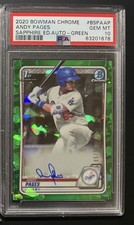 2020 Bowman Chrome Andy Pages Green Sapphire Auto /50 PSA 10