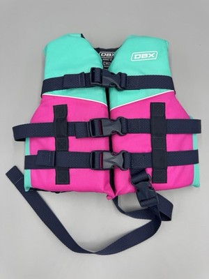 DBX Child Life Vest Verve Type III Coast Guard Approved 30 50 lbs Pink Teal