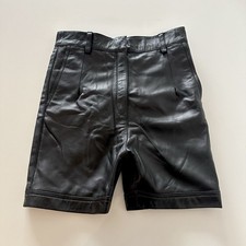 Vintage Black Lambskin Leather Shorts Goth Alt Biker Women  s 4 High Rise