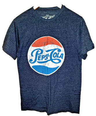 Pepsi Cola small shirt Savvy vintage logo is worn to show age