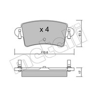 Metelli BremsbeläGe Hinten FüR Opel Movano Pritsche/Fahrgestell Nissan